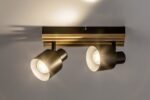 Spot Noxelle, metal/ lemn negru mat/ stejar, abajur negru mat, E14 x2 MAX 10W, L270MM - imagine 5
