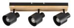 Spot Noxelle, metal/ lemn negru mat/ stejar, abajur negru mat, E14 x3 MAX 10W, L410MM - imagine 3
