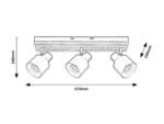Spot Noxelle, metal/ lemn negru mat/ stejar, abajur negru mat, E14 x3 MAX 10W, L410MM - imagine 7