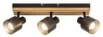 Spot Noxelle, metal/ lemn negru mat/ stejar, abajur negru mat, E14 x3 MAX 10W, L410MM - imagine 4