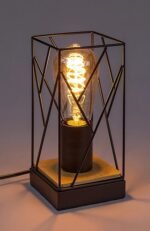 Veioză Boire, metal/ lemn negru, E27 x1 MAX 40W, L100MM, H210MM - imagine 4