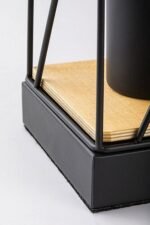 Veioză Boire, metal/ lemn negru, E27 x1 MAX 40W, L100MM, H210MM - imagine 5
