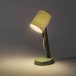 Veioză Solvet, plastic verde, abajur alb, E14 x1 MAX 11W, L170MM, H365MM - imagine 4