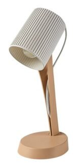 Veioză Solvet, plastic maro, abajur alb, E14 x1 MAX 11W, L170MM, H365MM - imagine 3