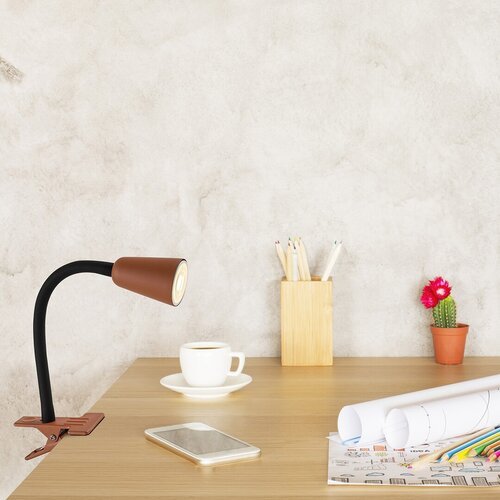 74090-e.jpg Veioză Aldo, metal negru, abajur portocaliu mat, GU10 x1 MAX 7W, L210MM, H220MM - imagine 1