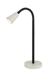 Veioză Aldo, metal negru, abajur alb os, GU10 x1 MAX 7W, L225MM, H440MM - imagine 3