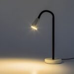 Veioză Aldo, metal negru, abajur alb os, GU10 x1 MAX 7W, L225MM, H440MM - imagine 6