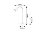 Veioză Aldo, metal negru, abajur kaki, GU10 x1 MAX 7W, L225MM, H440MM - imagine 7