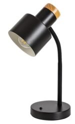 Veioză Pastro, metal/ lemn negru, E27 x1 MAX 20W, L210MM, H360MM - imagine 4