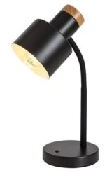 Veioză Pastro, metal/ lemn negru, E27 x1 MAX 20W, L210MM, H360MM - imagine 3