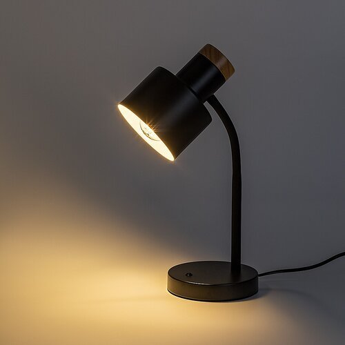 74096-3.jpg Veioză Pastro, metal/ lemn negru, E27 x1 MAX 20W, L210MM, H360MM - imagine 1