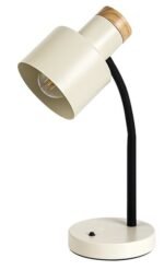 Veioză Pastro, metal/ lemn negru, abajur alb os, E27 x1 MAX 20W, L210MM, H360MM - imagine 4