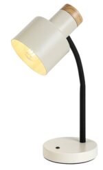 Veioză Pastro, metal/ lemn negru, abajur alb os, E27 x1 MAX 20W, L210MM, H360MM - imagine 3