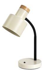 Veioză Pastro, metal/ lemn negru, abajur alb os, E27 x1 MAX 20W, L210MM, H360MM - imagine 5