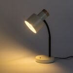 Veioză Pastro, metal/ lemn negru, abajur alb os, E27 x1 MAX 20W, L210MM, H360MM
