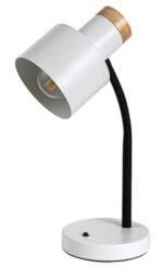 Veioză Pastro, metal/ lemn negru, abajur alb, E27 x1 MAX 20W, L210MM, H360MM - imagine 4