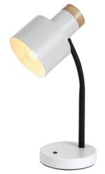 Veioză Pastro, metal/ lemn negru, abajur alb, E27 x1 MAX 20W, L210MM, H360MM - imagine 3