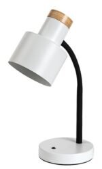 Veioză Pastro, metal/ lemn negru, abajur alb, E27 x1 MAX 20W, L210MM, H360MM - imagine 5