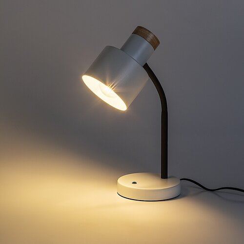 74098-3.jpg Veioză Pastro, metal/ lemn negru, abajur alb, E27 x1 MAX 20W, L210MM, H360MM - imagine 1
