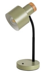 Veioză Pastro, metal/ lemn negru, abajur kaki, E27 x1 MAX 20W, L210MM, H360MM - imagine 4