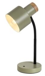 Veioză Pastro, metal/ lemn negru, abajur kaki, E27 x1 MAX 20W, L210MM, H360MM - imagine 3