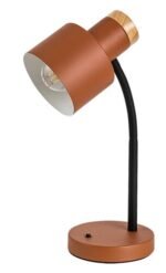 Veioză Pastro, metal/ lemn negru, abajur portocaliu mat, E27 x1 MAX 20W, L210MM, H360MM - imagine 4