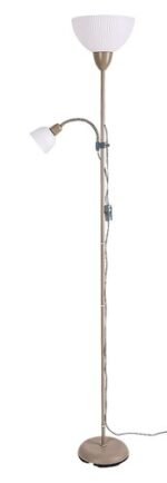 Lampadar Action Pro, metal gri-bej, abajur alb, E27 x1 MAX 60W + E14 x1 MAX 25W, L250MM, H1800MM - imagine 4