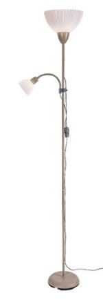 Lampadar Action Pro, metal gri-bej, abajur alb, E27 x1 MAX 60W + E14 x1 MAX 25W, L250MM, H1800MM - imagine 3