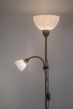 Lampadar Action Pro, metal gri-bej, abajur alb, E27 x1 MAX 60W + E14 x1 MAX 25W, L250MM, H1800MM - imagine 6