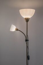 Lampadar Action Pro, metal gri-bej, abajur alb, E27 x1 MAX 60W + E14 x1 MAX 25W, L250MM, H1800MM - imagine 7
