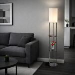 Lampadar Bronn, metal negru, abajur alb, E27 x1 MAX 40W, Ø220MM, H1500MM