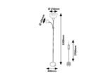 Lampadar Action Pro, metal negru, abajur alb, E27 x1 MAX 60W + E14 x1 MAX 25W, L250MM, H1800MM - imagine 9