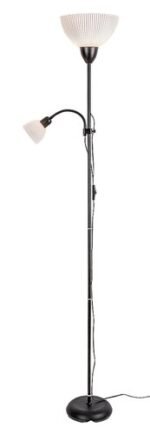 Lampadar Action Pro, metal negru, abajur alb, E27 x1 MAX 60W + E14 x1 MAX 25W, L250MM, H1800MM - imagine 3