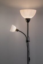 Lampadar Action Pro, metal negru, abajur alb, E27 x1 MAX 60W + E14 x1 MAX 25W, L250MM, H1800MM - imagine 7