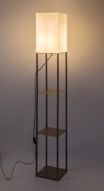 Lampadar Bronn, metal gri-bej, abajur alb, E27 x1 MAX 40W, L220MM, H1500MM - imagine 6