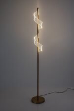 Lampadar Zofrael, metal auriu, abajur transparent, LED 12W, Ø200MM, H1350MM - imagine 5