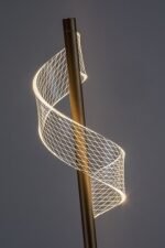 Lampadar Zofrael, metal auriu, abajur transparent, LED 12W, Ø200MM, H1350MM - imagine 6