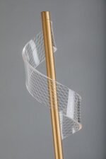 Lampadar Zofrael, metal auriu, abajur transparent, LED 12W, Ø200MM, H1350MM - imagine 7