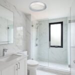 Corp de iluminat pentru baie Dolcino, metal alb, abajur cristal, LED 24W, Ø380MM