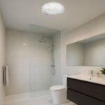 Corp de iluminat pentru baie Luvia, metal alb, abajur cristal, LED 24W, Ø380MM