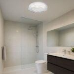 Corp de iluminat pentru baie Luvia, metal alb, abajur cristal, LED 36W, Ø475MM