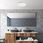 Corp de iluminat pentru baie Toma, metal crom, abajur alb, LED 40W, Ø480MM