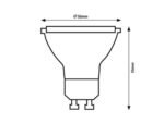 Bec SMD-LED, GU10, 6W, 500lm, albă caldă 3000K - imagine 2
