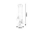 Pendul Jezabel, metal crom, abajur fumuriu, E27 x3 MAX 60W, L250MM - imagine 5
