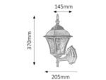 Aplică exterior Toscana, metal argintiu antic, abajur transparent, E27 x1 MAX 60W, Ø205MM, L145MM, H370MM - imagine 4