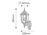 Aplică exterior Nizza, metal auriu antic, abajur transparent, E27 x1 MAX 60W, L165MM, H385MM - imagine 5