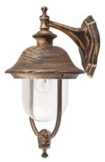 Aplică exterior New York, metal auriu antic, abajur transparent, E27 x1 MAX 100W, L248MM, H492MM (cod 8696) - imagine 3