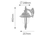 Aplică exterior New York, metal auriu antic, abajur transparent, E27 x1 MAX 100W, L248MM, H492MM (cod 8696) - imagine 5