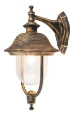 Aplică exterior New York, metal auriu antic, abajur transparent, E27 x1 MAX 100W, L248MM, H492MM (cod 8696) - imagine 4
