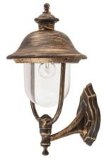 Aplică exterior New York, metal auriu antic, abajur transparent, E27 x1 MAX 100W, L248MM, H492MM (cod 8697) - imagine 3